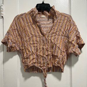 GARAGE WOMENS CROPPED BUTTON UP FLANNEL